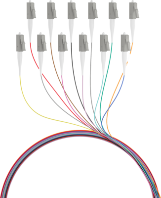 Faserpigtail LC OM2  -- farbiges Set 2m - 12 Stück, O3484.2 (Produktbild 1)