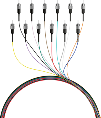 Faserpigtail ST OM2  -- farbiges Set 2m - 12 Stück, O3304.2 (Produktbild 1)