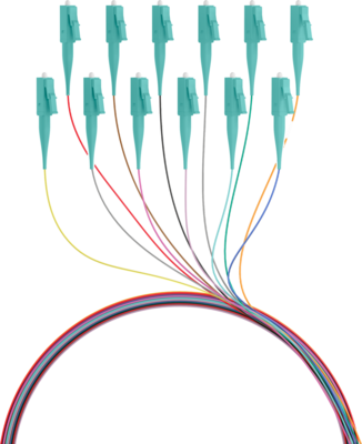 Faserpigtail LC OM3  -- farbiges Set 2m - 12 Stück, O3482.2 (Produktbild 1)