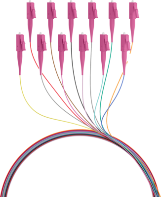 Faserpigtail LC OM4  -- farbiges Set 2m - 12 Stück, O3483.2 (Produktbild 1)