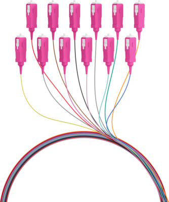 Faserpigtail SC OM4  -- farbiges Set 2m - 12 Stück, O3326.2 (Produktbild 1)