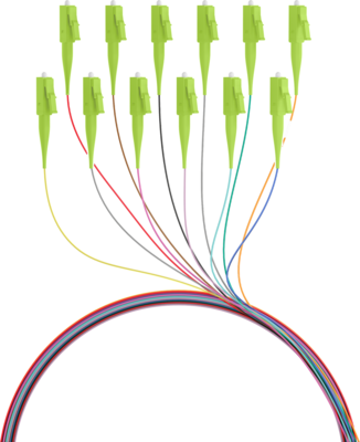 INFRALAN© Faserpigtail LC OM5  -- farbiges Set 2m - 12 Stück, IFP-LCU-5-12 (Produktbild 1)