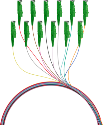 Faserpigtail E2000©/APC OS2 G652D -- farbiges Set 2m - 12 Stück, O0769.2 (Produktbild 1)