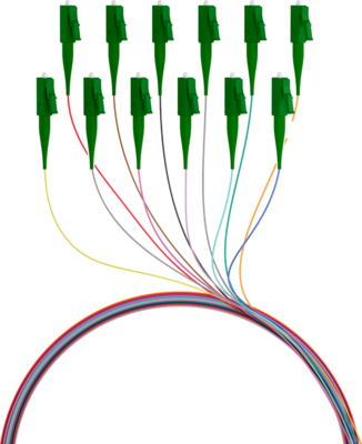 Faserpigtail LC/APC OS2 G657A2 -- farbiges Set 2m - 12 Stück, FTTH-PIGTAIL-LCA12 (Produktbild 1)