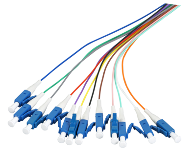 Faserpigtail LC OS2 G657A2 -- farbiges Set 2m - 12 Stück, FTTH-PIGTAIL-LC12 (Produktbild 1)