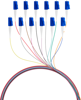 INFRALAN© Faserpigtail LC OS2 G652D -- farbiges Set 2m - 12 Stück, IFP-LCU-2-12 (Produktbild 1)