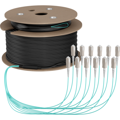 Trunkkabel U-DQ(ZN)BH OM3 12G (1x12) SC-SC -- 100m Dca LSZH, O8341S100OM3 (Produktbild 1)