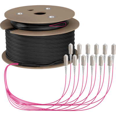 Trunkkabel U-DQ(ZN)BH OM4 12G (1x12) SC-SC -- 100m Dca LSZH, O8341S100OM4 (Produktbild 1)