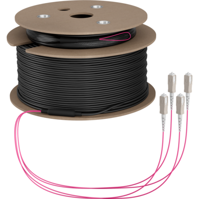 Trunkkabel U-DQ(ZN)BH OM4 4G (1x4) SC-SC -- 100m Dca LSZH, O8301S100OM4 (Produktbild 1)