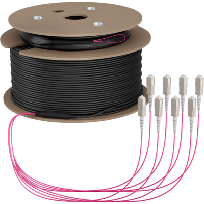 Trunkkabel U-DQ(ZN)BH OM4 8G (1x8) SC-SC -- 110m Dca LSZH, O8321S110OM4 (Produktbild 1)