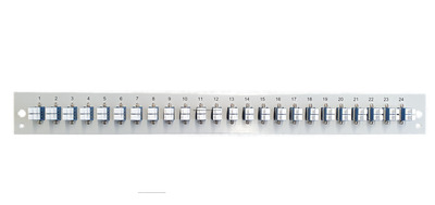 Bestückte Frontblende mit 24 x LC Duplex -- Kupplung OS2, schwarz, SB-FP-S-24SC-S-OS2 (Produktbild 1)