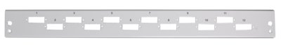 Frontblende 12 x SC Duplex/LC Quad -- vertikal, schwarz, VSB-FP-SW-12SC-D-V (Produktbild 1)