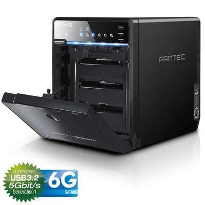 FANTEC QB-35US3-6G, 4x 3.5 HDD Gehäuse, USB 3.2, schwarz (Produktbild 3)