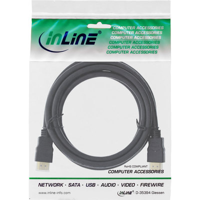 InLine® HDMI-High Speed Kabel mit Ethernet, Premium, 4K2K, ST/ST, schwarz, 3m (Produktbild 2)