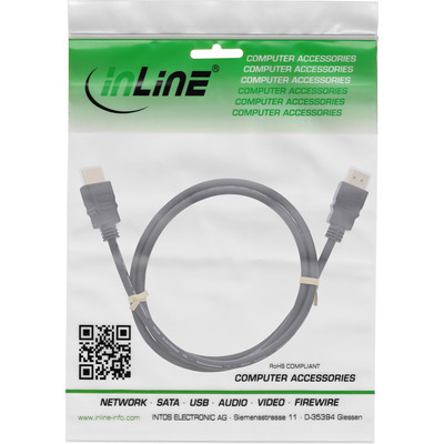 InLine® HDMI Kabel, HDMI-High Speed mit Ethernet, St/St, schwarz, 10m (Produktbild 2)