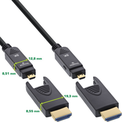 InLine® HDMI AOC Kabel, Ultra High Speed HDMI, 8K4K, Stecker abnehmbar, 25m (Produktbild 2)