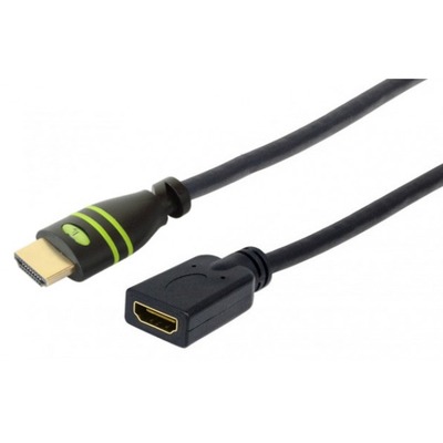 HDMI-M/F-Kabel-0,20m-schwarz-4K --, ICOC-HDMI-4-EXT002 (Produktbild 1)