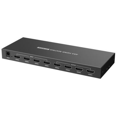 HDMI Matrix Switch 4IN-4OUT 4K@60Hz UHD 3D -- Bandbreite: 600MHz, IR Fernbedienung, IDATA-HDMI-MX44 (Produktbild 1)