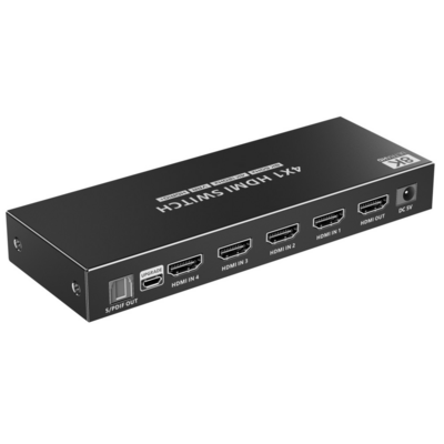 Techly 4x1 HDMI 2.1 8K 3D Switch -- mit optischen SPDIF, IDATA-HDMI-2148KT (Produktbild 1)