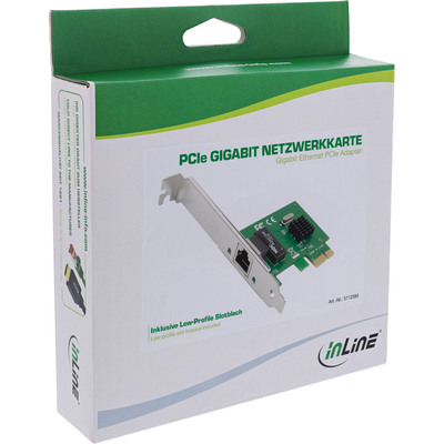 InLine® Gigabit Netzwerkkarte, 1x RJ45 1Gb/s, PCIe x1, low profile Slotblech (Produktbild 6)