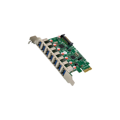 InLine® Schnittstellenkarte, 7x USB-A 3.2 Gen.1, PCIe, mit SATA Stromanschluss (Produktbild 2)