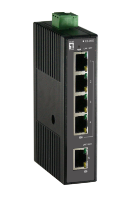 5-Port Fast Ethernet Industrial Switch -- DIN-Schiene -20°C - 70°C, IES-0500 (Produktbild 1)