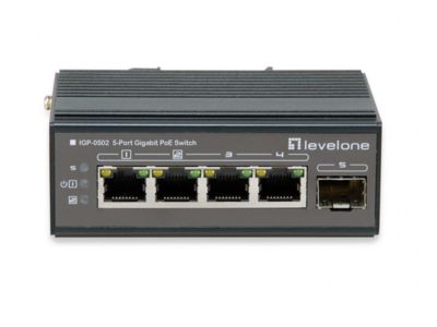 5-Port-Gigabit-Industrie-Switch -- c802.3at/af PoE Hutschiene -40 °C bis 75 °C, IGP-0502 (Produktbild 1)