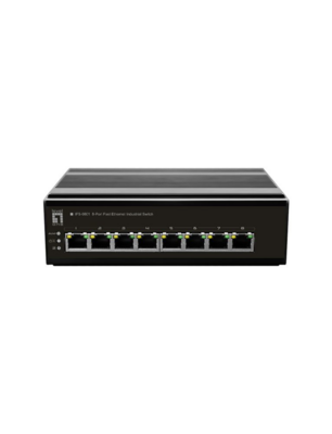 8-Port-Fast-Ethernet-Industrie-Switch -- DIN-Schiene, -40 °C bis 75 °C, IFS-0801 (Produktbild 1)