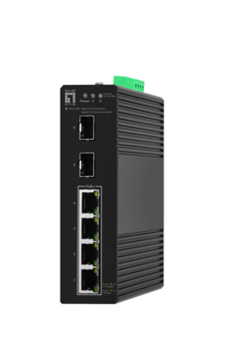 Hilbert 6-Port Industrie Gigabit PoE  -- 2xSFP 4 PoE Outputs 802.3at/af  PoE, IGS-2106P (Produktbild 1)