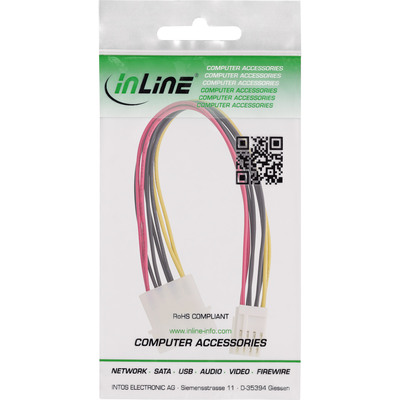 InLine® Strom Y-Kabel intern, 1x 5,25 an 2x 3,5, 0,20m (Produktbild 2)