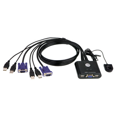 ATEN CS22U KVM-Switch 2-fach, VGA, USB, mit Kabelfernbedienung (Produktbild 2)