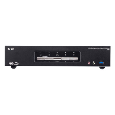 ATEN CS1964 KVMP-Switch 4-fach, DisplayPort für 3 Displays 4K, USB 3.0, Audio (Produktbild 3)