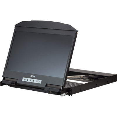 ATEN CL3800NW US Kurze Dual-Rail 18,5-LCD-Konsole (USB HDMI DVI VGA) US-Layout (Produktbild 2)