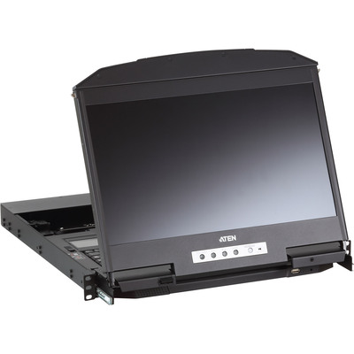 ATEN CL3800NW DE Kurze Dual-Rail 18,5-LCD-Konsole (USB HDMI DVI VGA) DE-Layout (Produktbild 3)