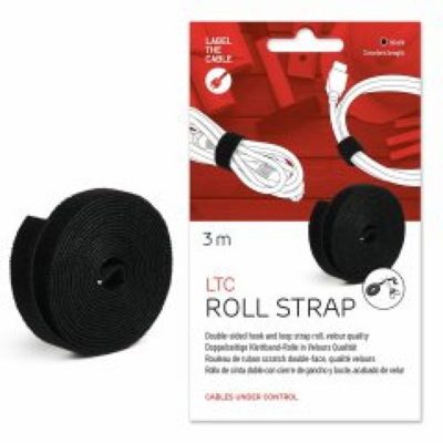 LTC ROLL STRAP, Doppelseitige Klettbandrolle -- 3m schwarz, LTC-1210 (Produktbild 1)