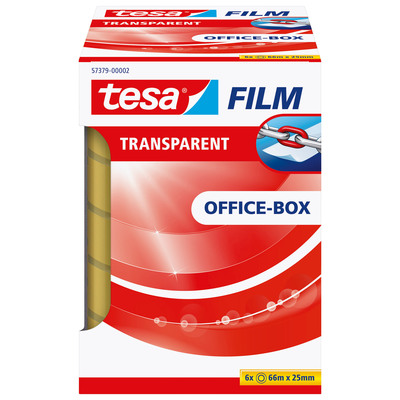 tesafilm® transparent, 6 Rollen, Office Box, 66m x 25mm (Produktbild 3)