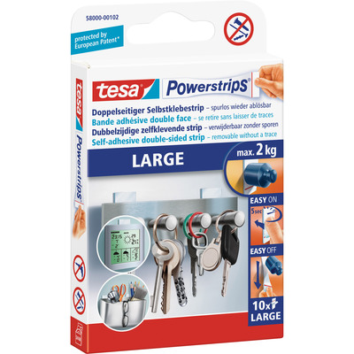 tesa Powerstrips large, 10er-Pack, für Objekte bis zu zwei Kilogramm Gewicht (Produktbild 6)