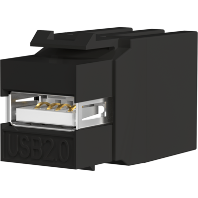 Keystone Einbauadapter USB2.0 A - A -- schwarz, EB527V2 (Produktbild 1)