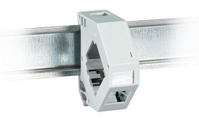 INFRALAN© 1-Port RJ45 Keystonehalter für -- Hutschienenmontage, IMT-01-HS-GR (Produktbild 1)