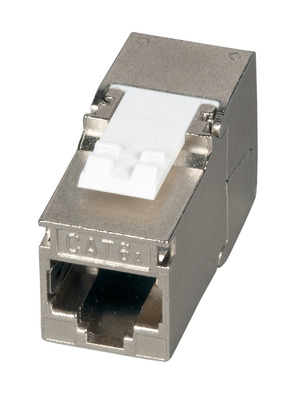 INFRALAN© RJ45 Keystone Slimline -- Cat.6A, silber, STP, PVP Komponente, 12er VPE, IKS-6A-PVP-12 (Produktbild 1)