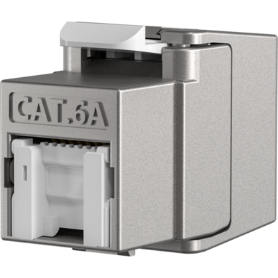 RJ45 Shortbody Keystone STP, Cat.6A -- 500MHz mit integriertem Shutter, E-20093 (Produktbild 1)