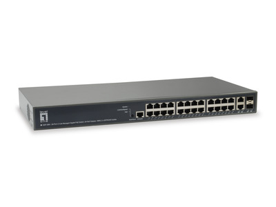 26-Port L3 Lite Managed Gigabit PoE+ -- Switch, 24x PoE+, 185W, 2 x1G SFP/RJ45, GEP-2681 (Produktbild 1)