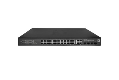 Hilbert 28-Port Gigabit PoE Smart Lite Switch, 24  -- PoE Outputs, 4x Gigabit SFP/RJ45 Combo, 380W, GES-2128P (Produktbild 1)