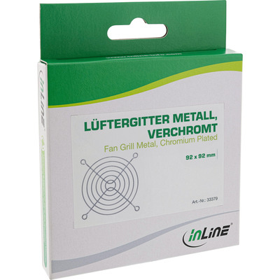 InLine® Lüftergitter Metall, verchromt, 92x92mm (Produktbild 3)