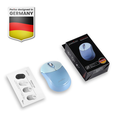 Perixx PERIMICE-802BL, Bluetooth-Maus für PC und Tablet, schnurlos, blau (Produktbild 2)