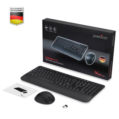 Perixx PERIDUO-714 DE, Tastatur und Maus Set, schnurlos, schwarz (Produktbild 2)