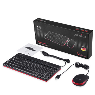 Perixx PERIDUO-212 DE, Mini USB-Tastatur und Maus Set, schwarz (Produktbild 2)