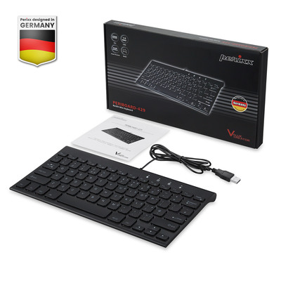 Perixx PERIBOARD-429 DE, kabelgebunden, USB Mini Tastatur mit Hintergrundbeleuch (Produktbild 2)