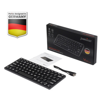 Perixx PERIBOARD-732B DE, Mini-Tastatur Wireless, mit Beleuchtung, schwarz (Produktbild 2)