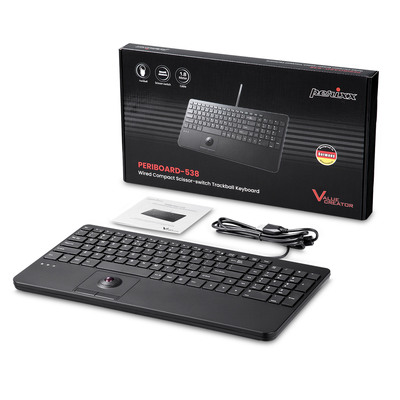 Perixx PERIBOARD-538 H DE, Kabelgebundene USB-Tastatur mit Trackball (Produktbild 6)